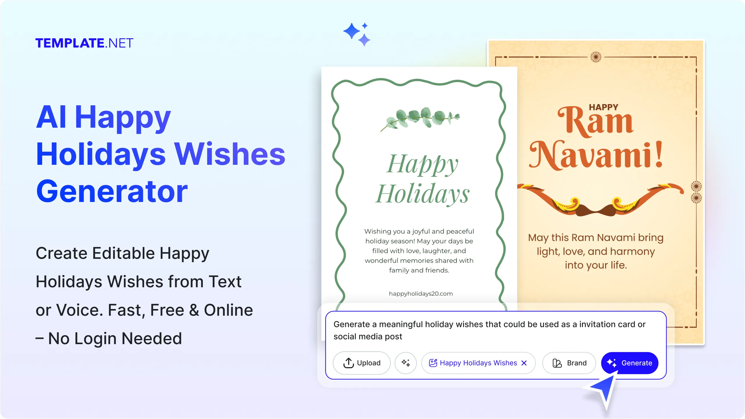 Free AI Happy Holidays Wishes Generator, Free Online Holiday Message Maker